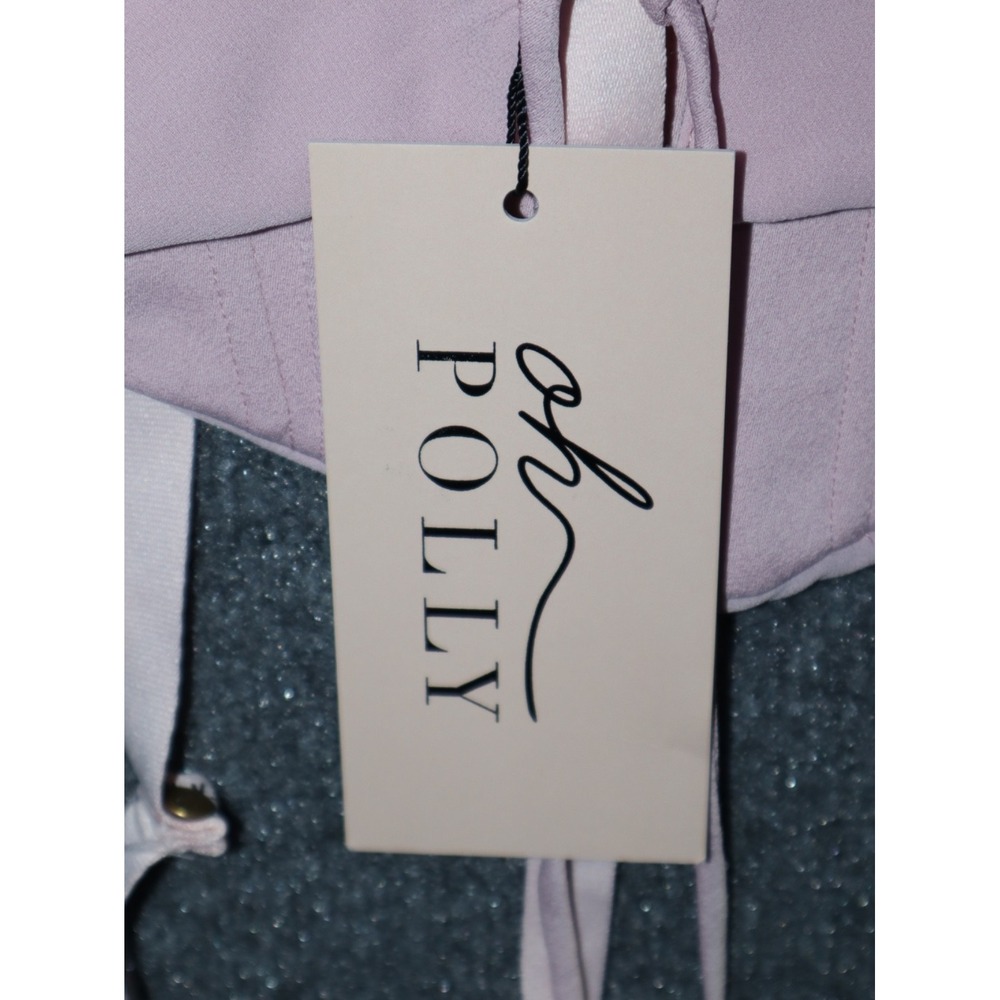 Oh Polly Cropped Corset Top Tank Women 6 Asymmetric Drape‎ Blush Pink NWT NEW - Picture 5 of 7